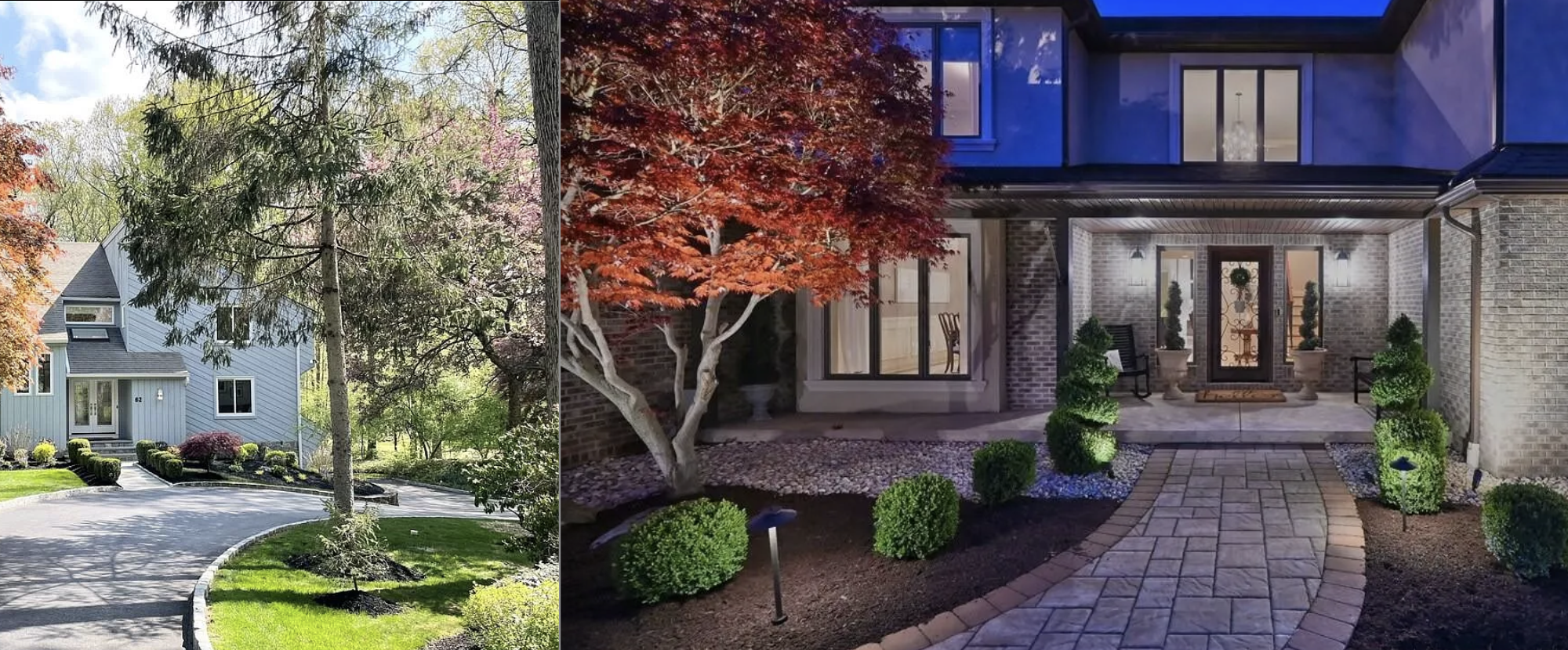 The left image is a photo of my old house in Chappaqua and the right image is a photo of my new house in Moosic Pennsylvania